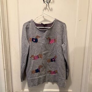 Gray Sweater with Dachshund Print